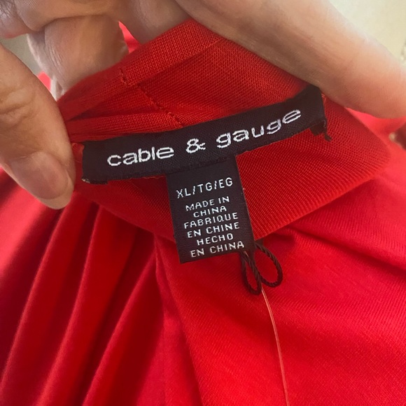 Cable & Gauge Red strappy top SZ XL NWT - Picture 5 of 6